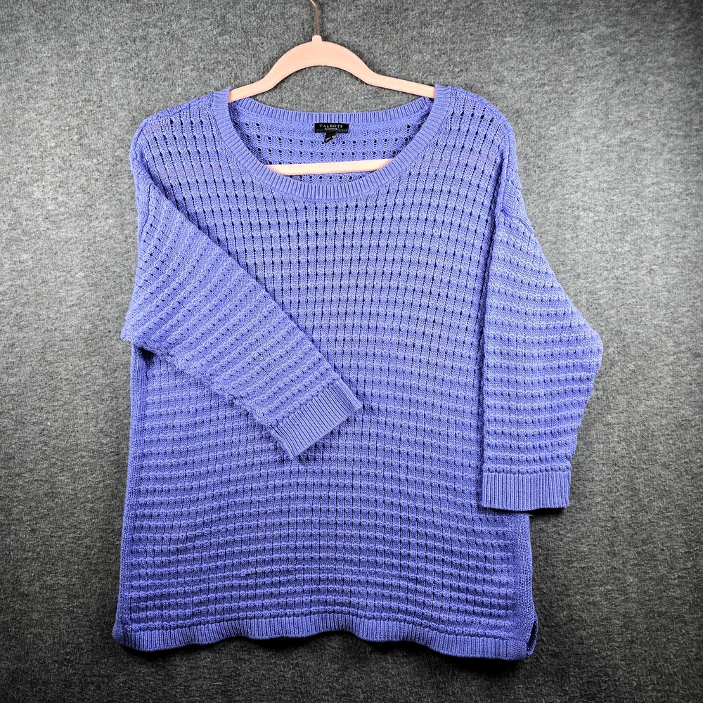 Talbots Sweater Womens 1XP Petite Blue Periwinkle Ribbed JO5161 CA#‎ 23147